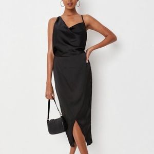 misguided asymmetrical black dress